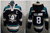 Anaheim Ducks 8 Teemu Selanne Black All Stitched Pullover Hoodie,baseball caps,new era cap wholesale,wholesale hats